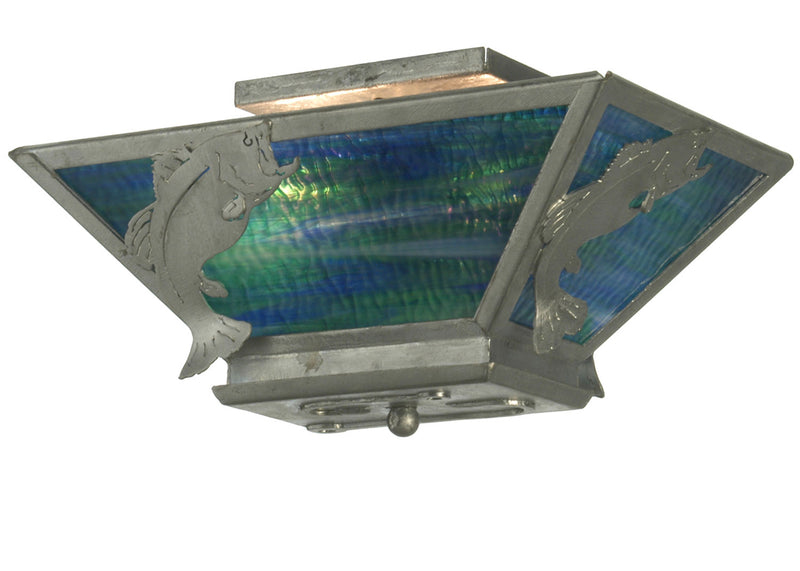 Meyda Tiffany 81760 Two Light Semi-Flushmount, Galvanized