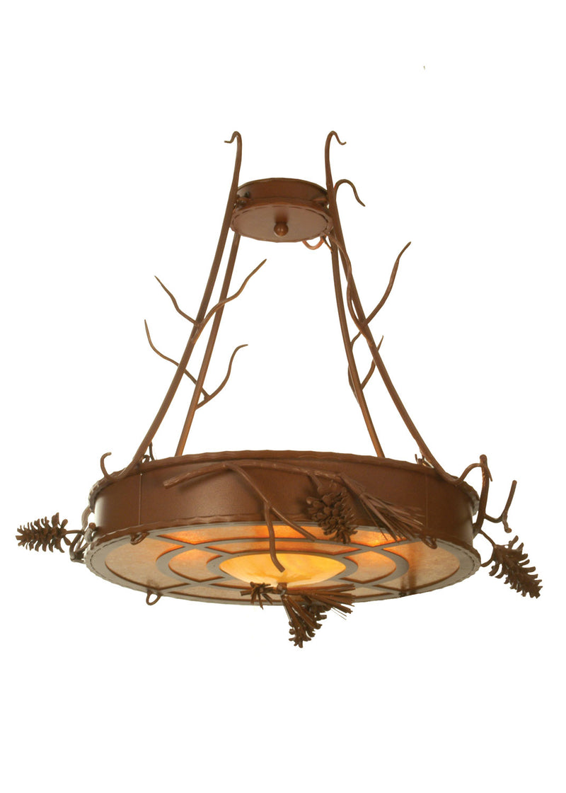 Meyda Tiffany 81787 Four Light Inverted Pendant, Rust