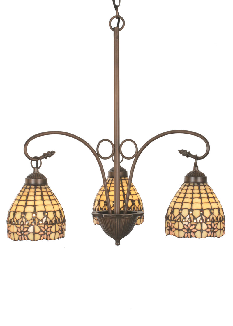 Meyda Tiffany 81866 Three Light Chandelier, Mahogany Bronze Mahogany Bronze