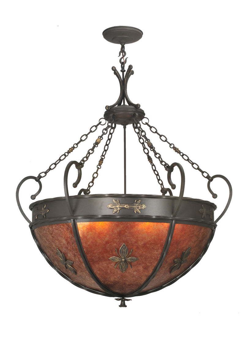 Meyda Tiffany 81895 Seven Light Inverted Pendant, Timeless Bronze