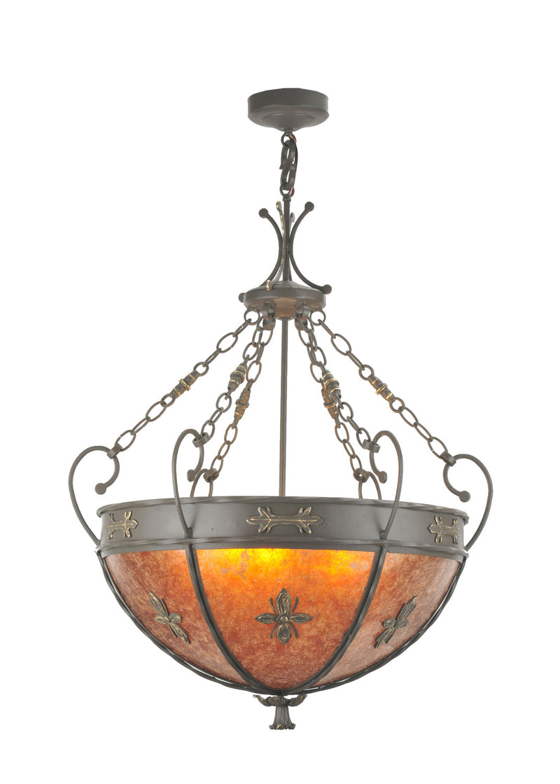 Meyda Tiffany 81896 Three Light Inverted Pendant, Timeless Bronze