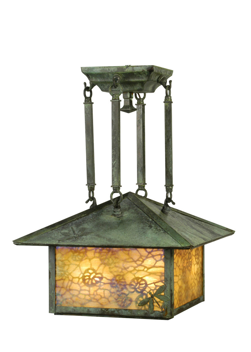 Meyda Tiffany 82176 Four Light Semi-Flushmount, Verdigris