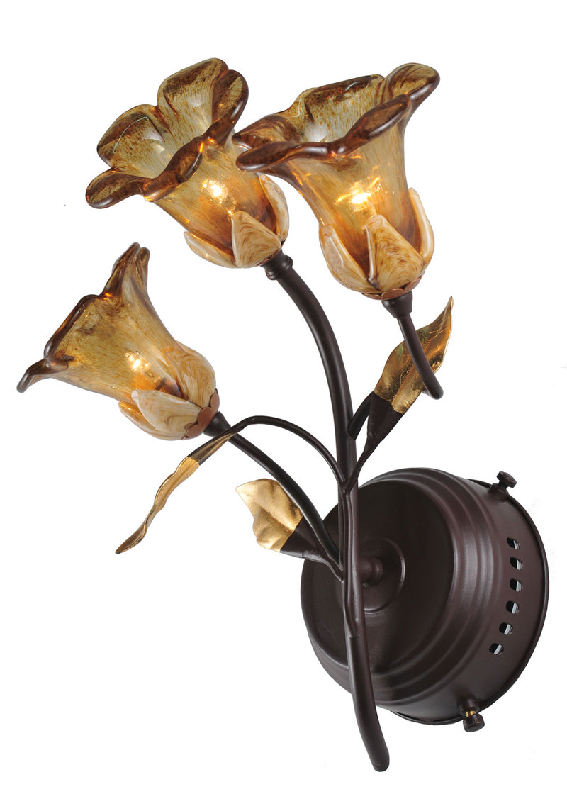 Meyda Tiffany 82752 Three Light Wall Sconce, Mahogany Bronze
