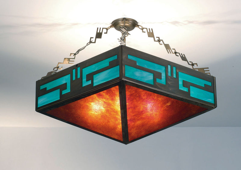Meyda Tiffany 98048 Four Light Semi-Flushmount, Antique Copper