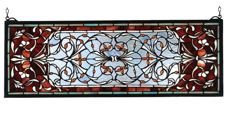 Meyda Tiffany 98059 Window, Blue Burgundy Lalt Amber