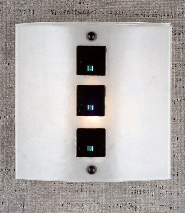 Meyda Tiffany 98157 One Light Wall Sconce, Clear/Black Square/Dicro