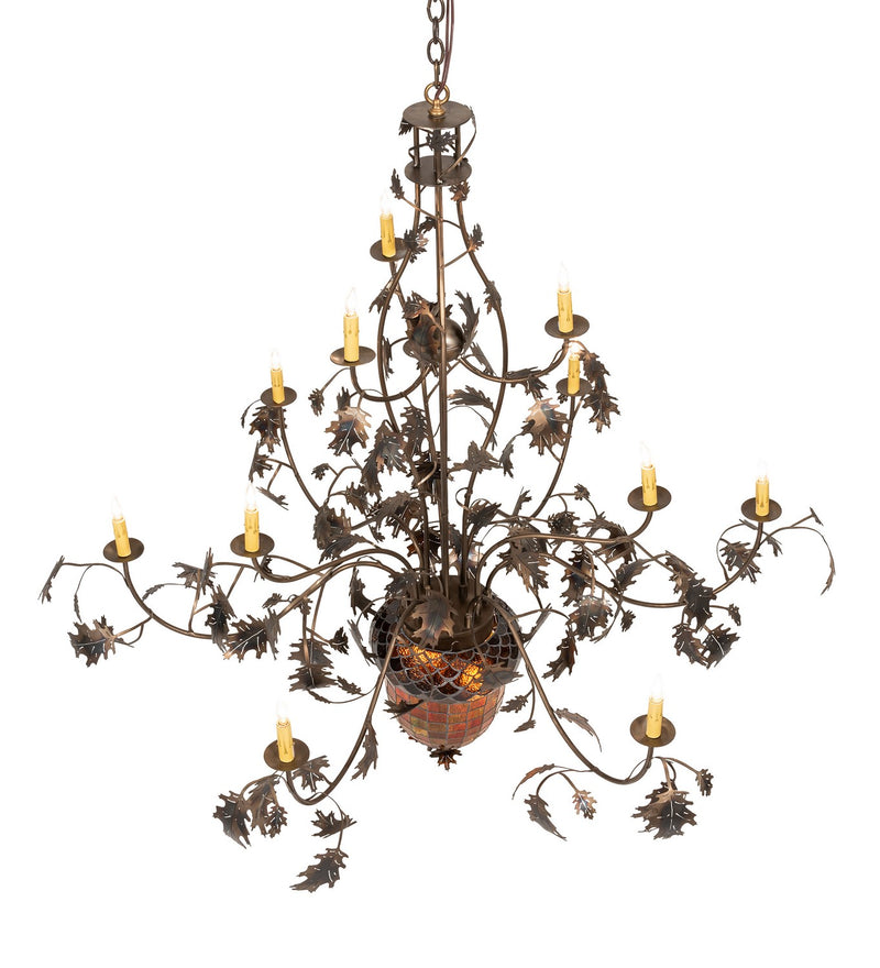 Meyda Tiffany 98524 14 Light Chandelier, Antique Copper