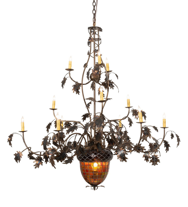 Meyda Tiffany 98524 14 Light Chandelier, Antique Copper