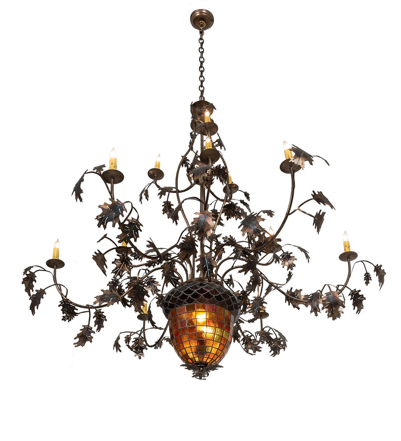 Meyda Tiffany 98524 14 Light Chandelier, Antique Copper
