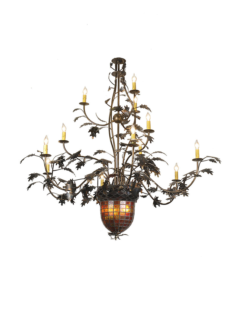 Meyda Tiffany 98524 14 Light Chandelier, Antique Copper
