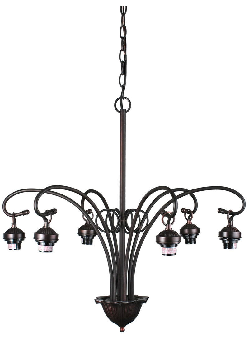 Meyda Tiffany 98631 Six Light Chandelier Hardware, Mahogany Bronze