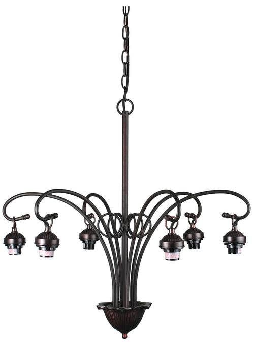 Meyda Tiffany 98631 Six Light Chandelier Hardware, Mahogany Bronze