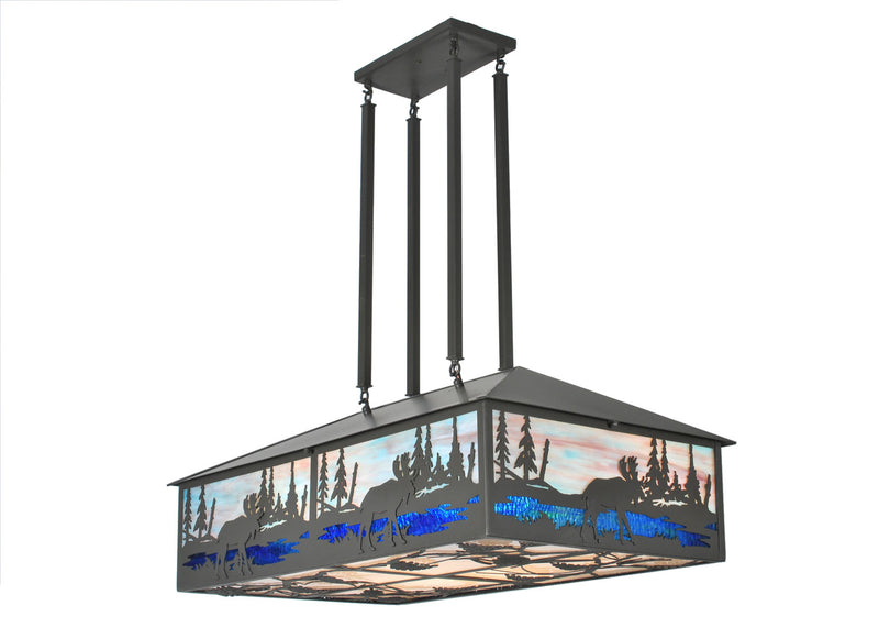 Meyda Tiffany 98675 Eight Light Oblong Pendant, Timeless Bronze