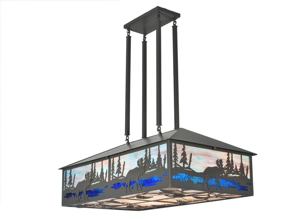 Meyda Tiffany 98675 Eight Light Oblong Pendant, Timeless Bronze