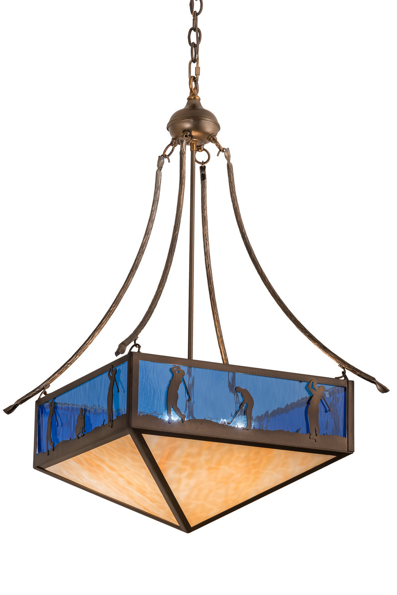 Meyda Tiffany 98702 Four Light Inverted Pendant, Antique Copper