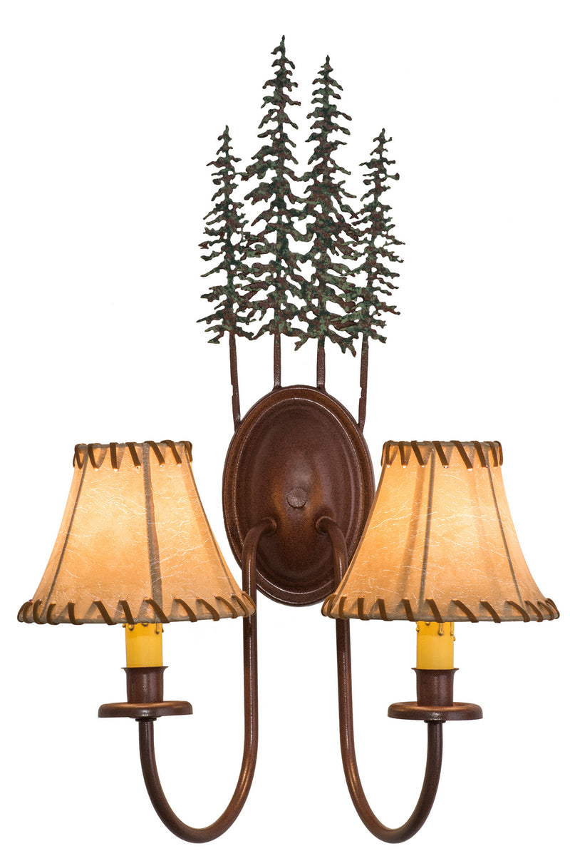 Meyda Tiffany 98727 Two Light Wall Sconce, Rust