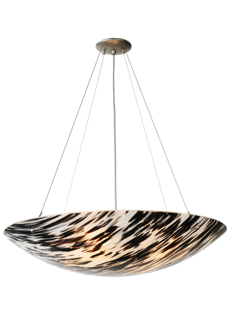 Meyda Tiffany 98799 Four Light Inverted Pendant, Black Metal,Nickel