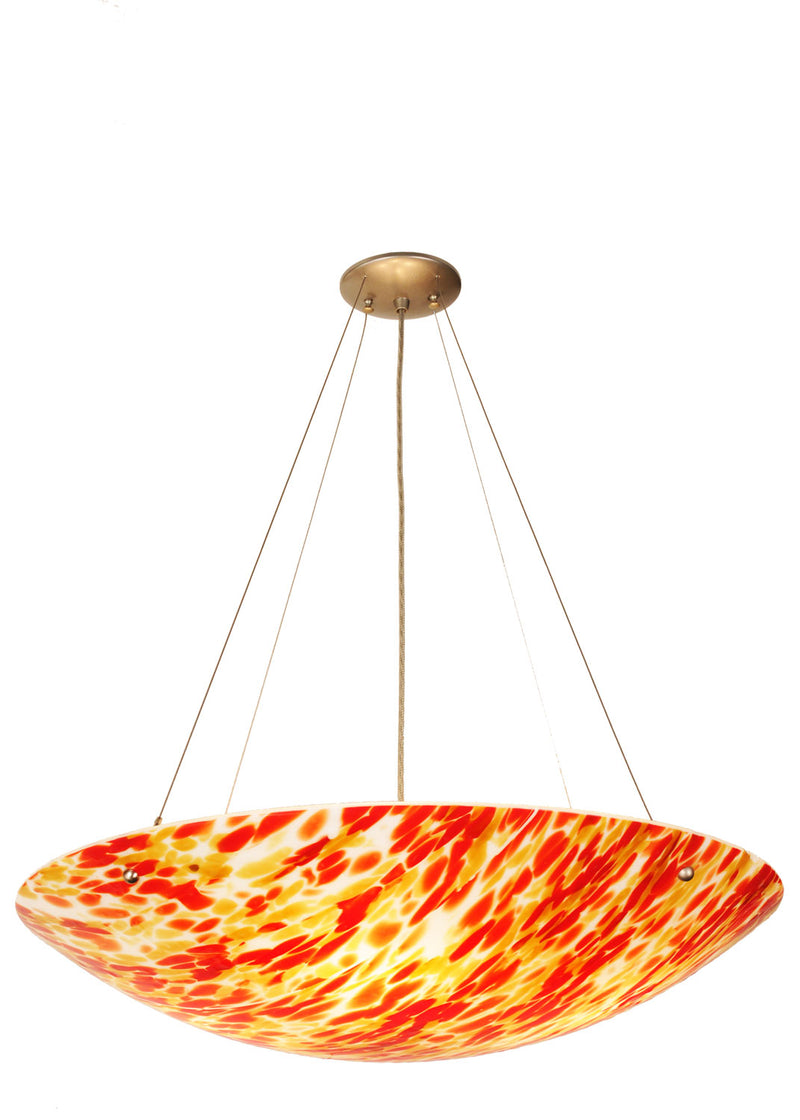 Meyda Tiffany 98800 Four Light Inverted Pendant, Nickel