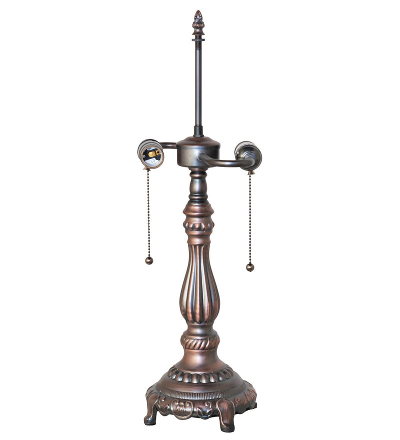 Meyda Tiffany 98881 Two Light Table Base Hardware, Mahogany Bronze