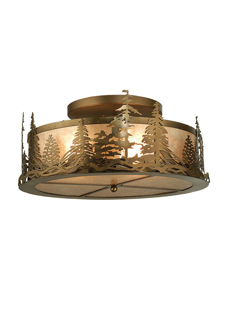Meyda Tiffany 98918 Four Light Flushmount, Antique Copper