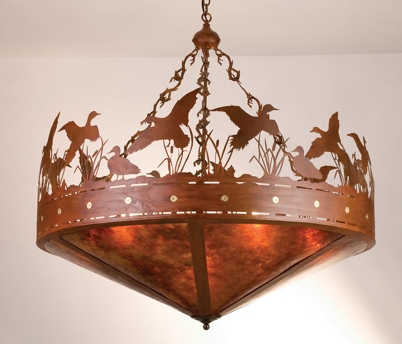Meyda Tiffany 98952 Seven Light Inverted Pendant, Rust
