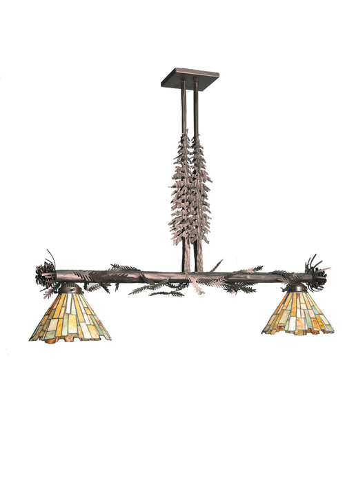 Meyda Tiffany 99008 Two Light Island Pendant, Mahogany Bronze