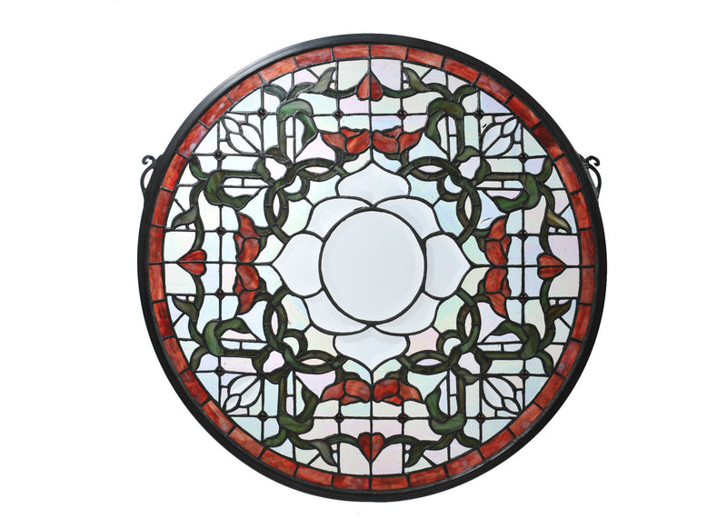 Meyda Tiffany 99020 Window, Zair Bevel Burgundy