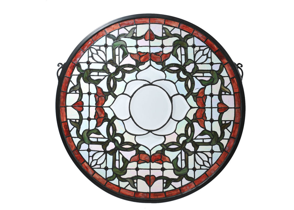 Meyda Tiffany 99020 Window, Zair Bevel Burgundy