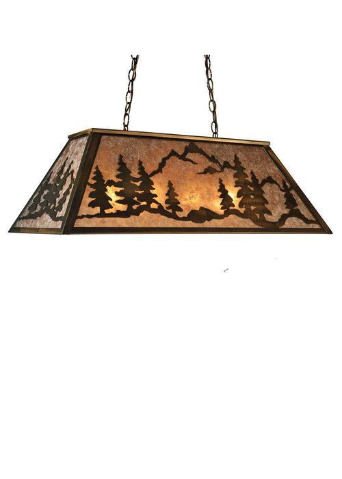 Meyda Tiffany 99025 Six Light Oblong Pendant, Antique Copper