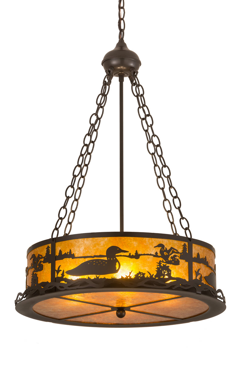 Meyda Tiffany 99133 Four Light Inverted Pendant, Timeless Bronze