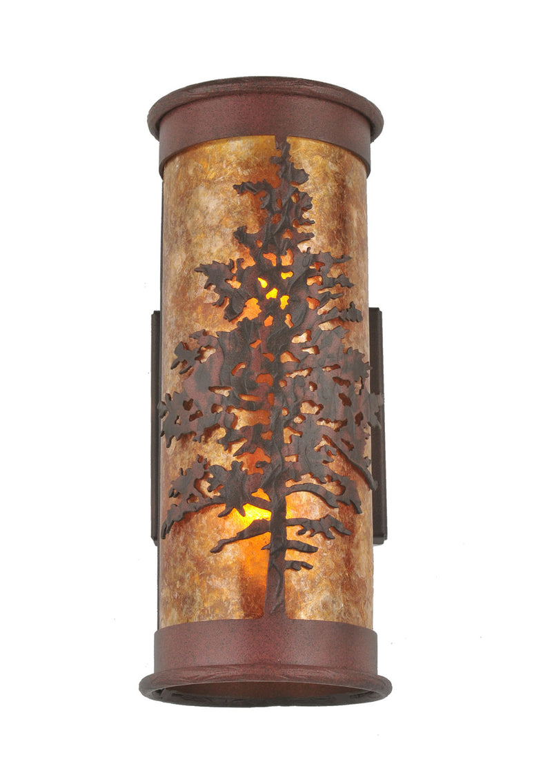 Meyda Tiffany 99147 Two Light Wall Sconce, Wrought Iron On Rust