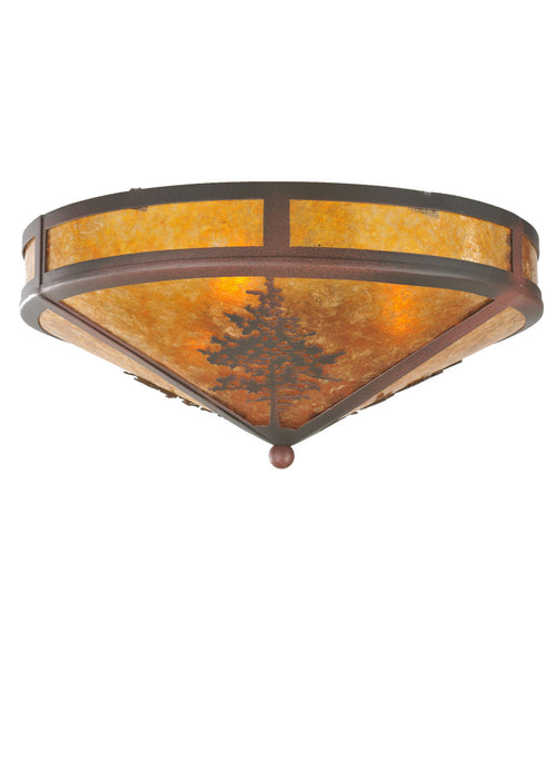Meyda Tiffany 99148 Two Light Flushmount, Rust/Wrought Iron