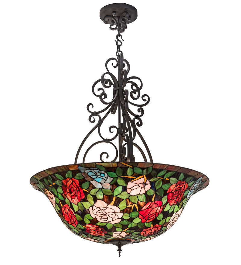 Meyda Tiffany 99163 Six Light Inverted Pendant, Hand Wrought Iron