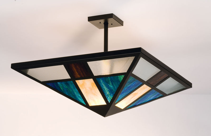 Meyda Tiffany 99209 One Light Semi-Flushmount, Textured Black
