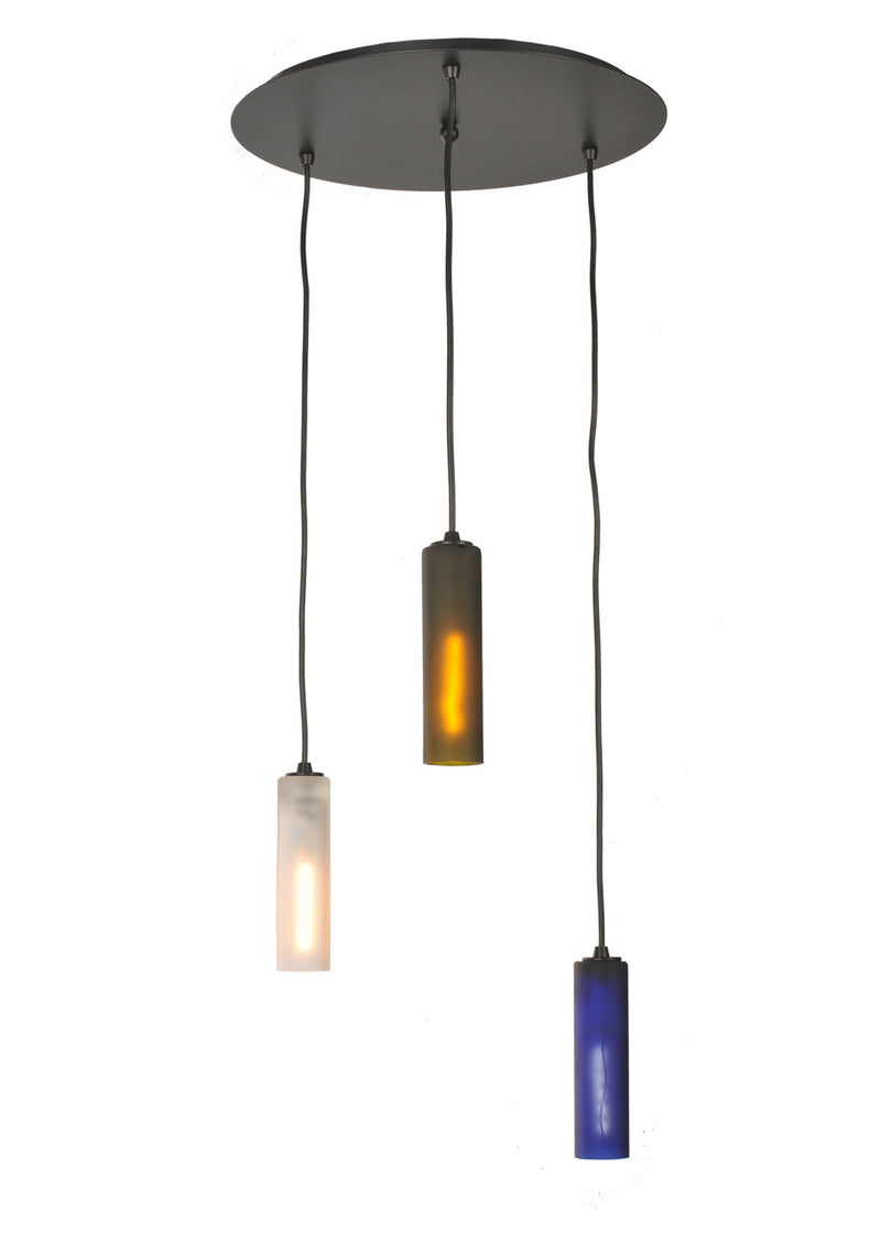 Meyda Tiffany 99435 Three Light Pendant, Black Metal