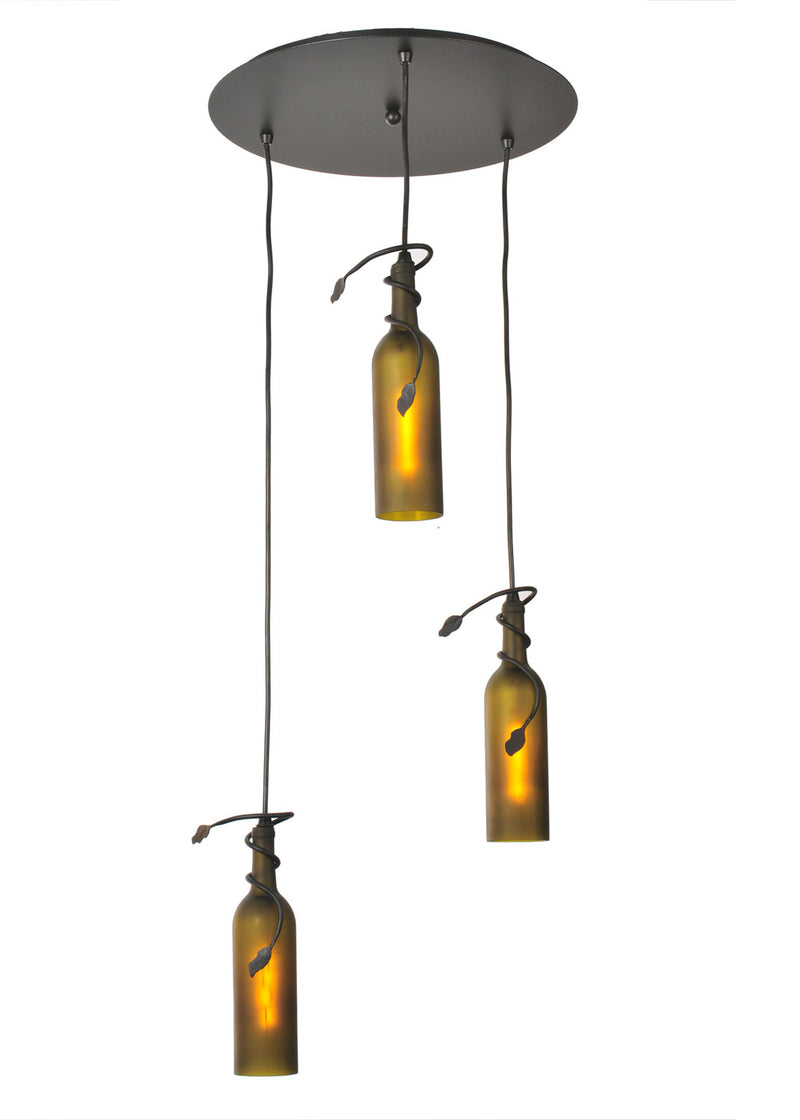 Meyda Tiffany 99437 Three Light Pendant, Black Metal