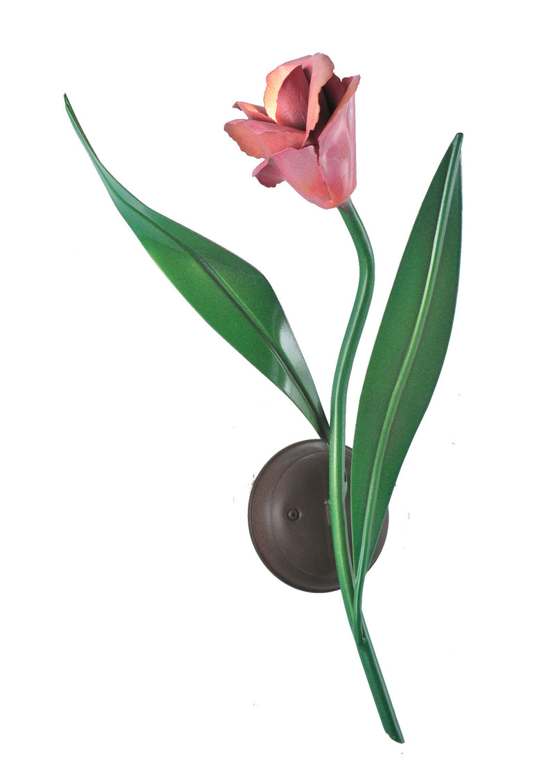 Meyda Tiffany 99462 One Light Wall Sconce, Cafe Noir/Green/Peach-Pink