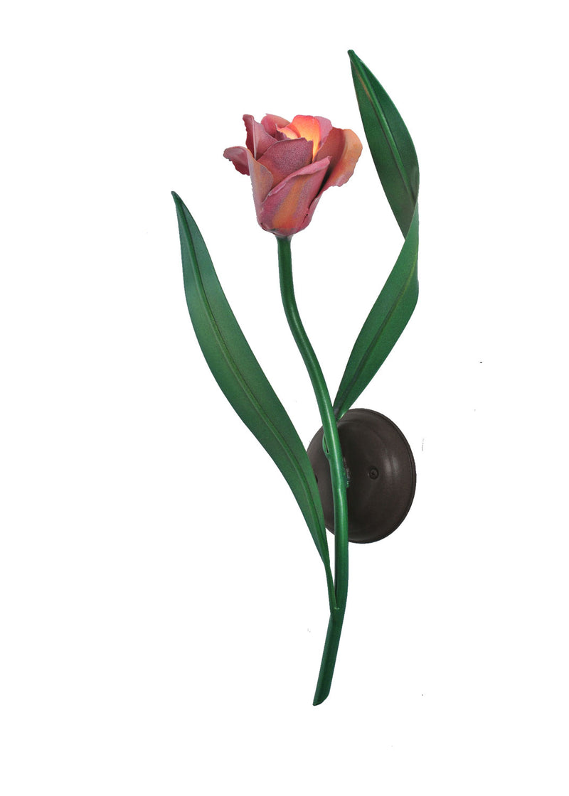 Meyda Tiffany 99463 One Light Wall Sconce, Cafe Noir/Green/Peach-Pink