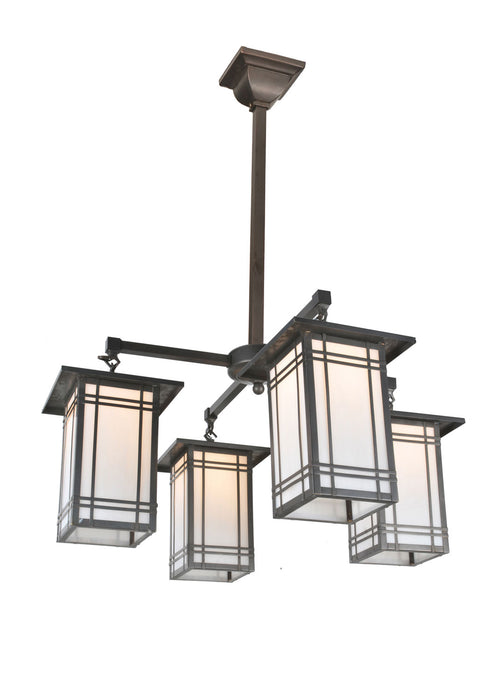 Meyda Tiffany 99493 Four Light Chandelier, Craftsman Brown