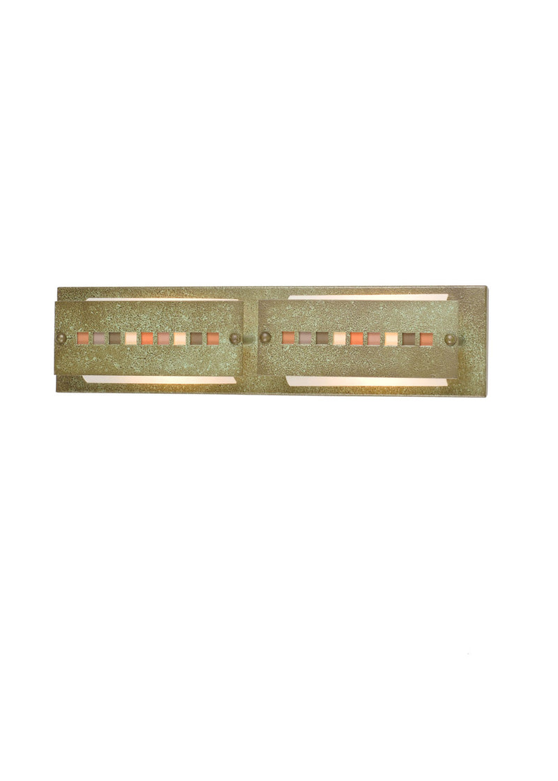 Meyda Tiffany 99514 Two Light Vanity, Black Metal,Tarnished Copper