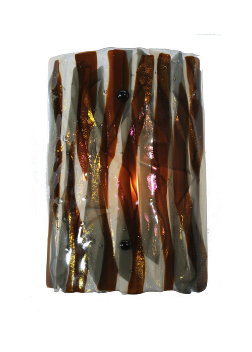 Meyda Tiffany 99529 One Light Wall Sconce, Amber/Beige/Smoke/Irid Clear