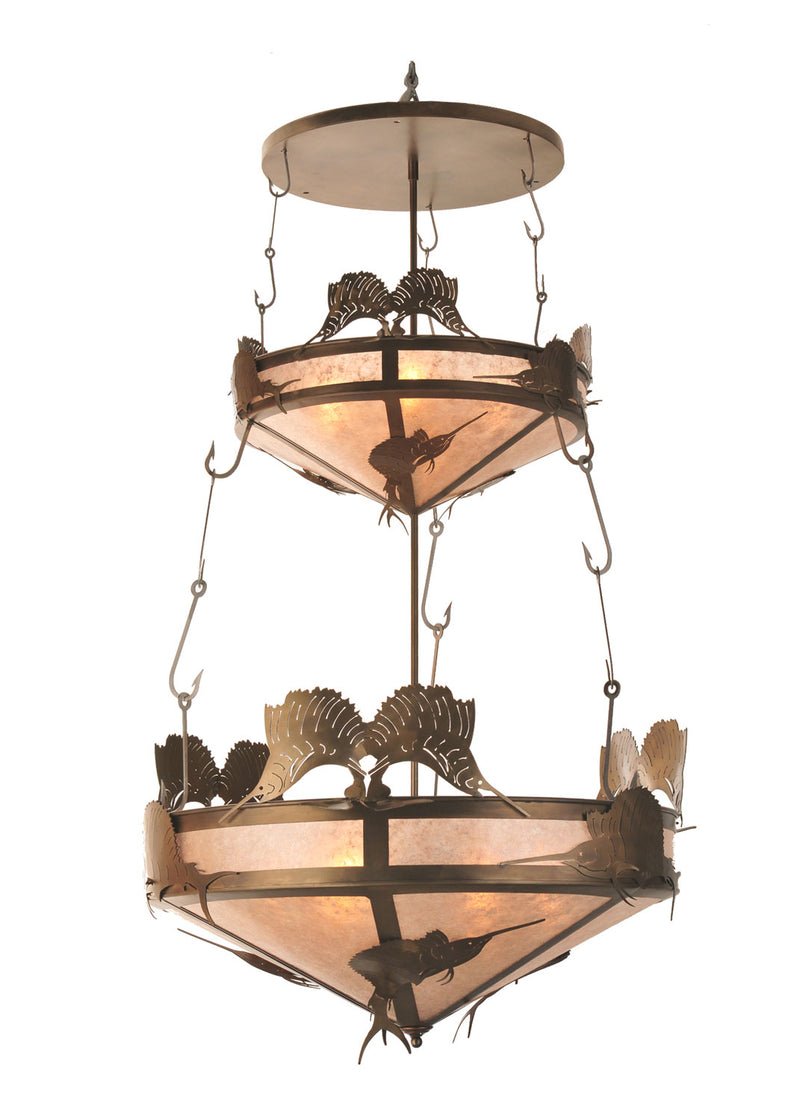 Meyda Tiffany 99648 Ten Light Inverted Pendant, Antique Copper