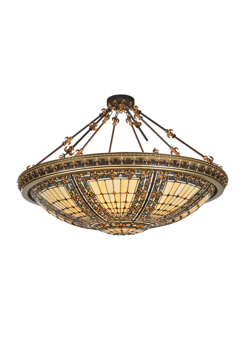 Meyda Tiffany 99693 Eight Light Semi-Flushmount, Copper Vein And Nu Gold