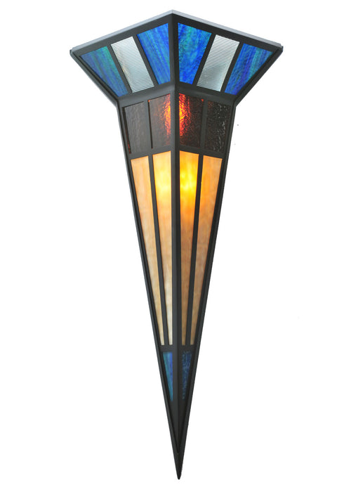 Meyda Tiffany 99722 Two Light Wall Sconce, Black Metal