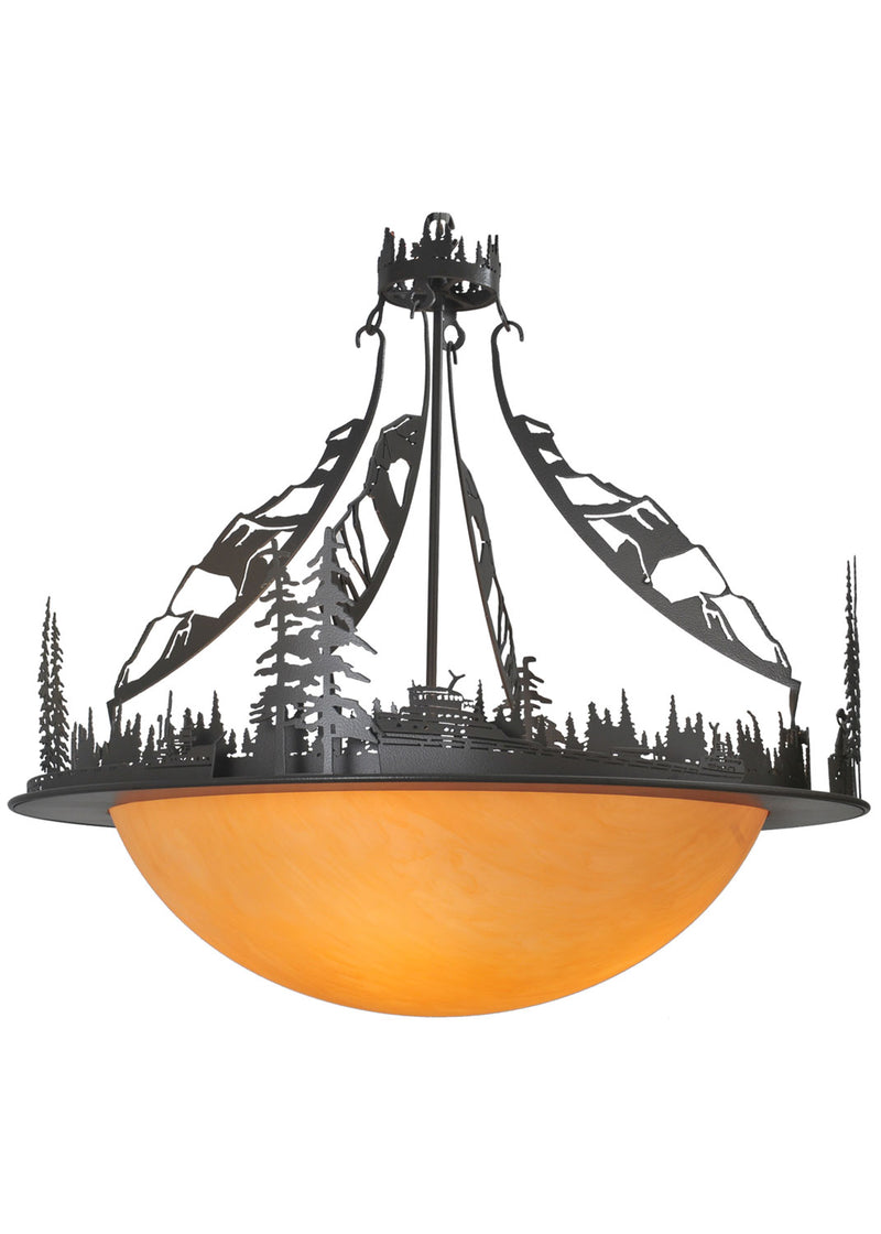 Meyda Tiffany 99764 Four Light Inverted Pendant, Timeless Bronze