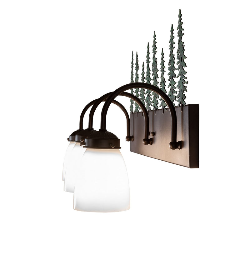 Meyda Tiffany 99783 Three Light Vanity, Cafe Noir/Green Trees