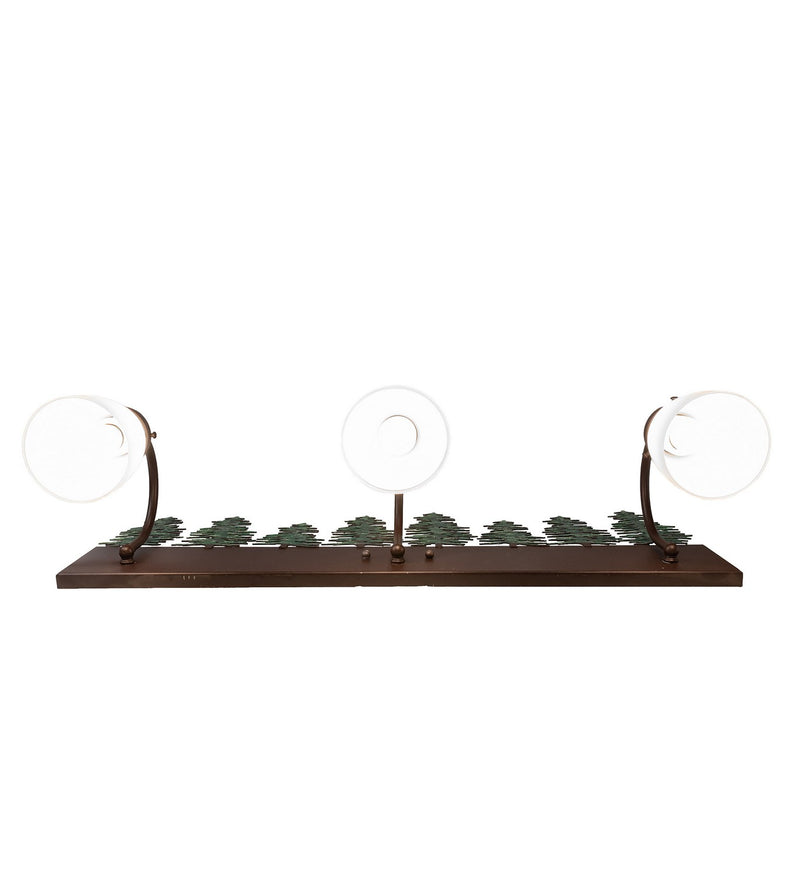 Meyda Tiffany 99783 Three Light Vanity, Cafe Noir/Green Trees