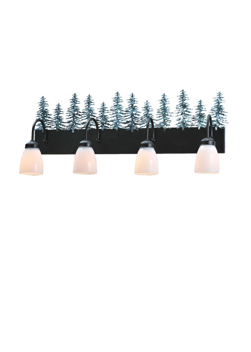 Meyda Tiffany 99786 Four Light Vanity, Black Metal