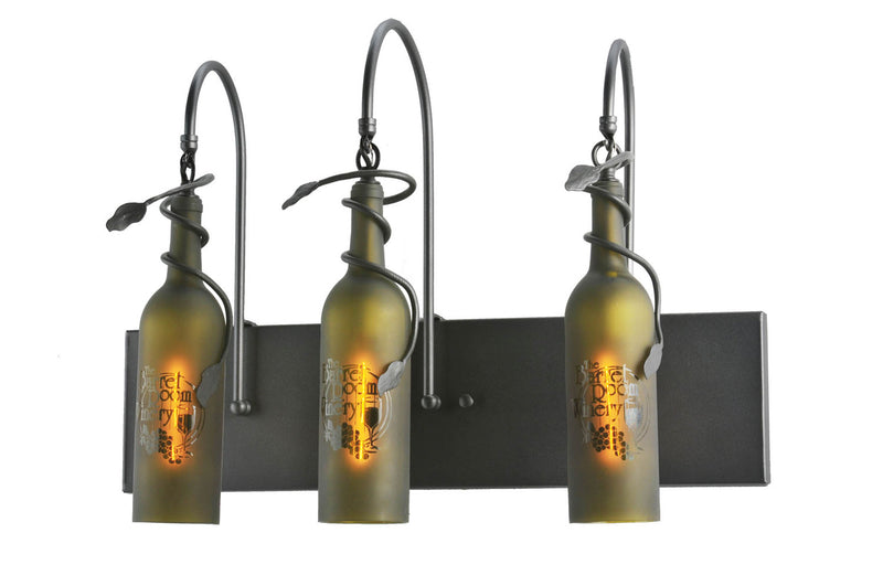 Meyda Tiffany 99825 Three Light Wall Sconce, Black Metal,Pewter