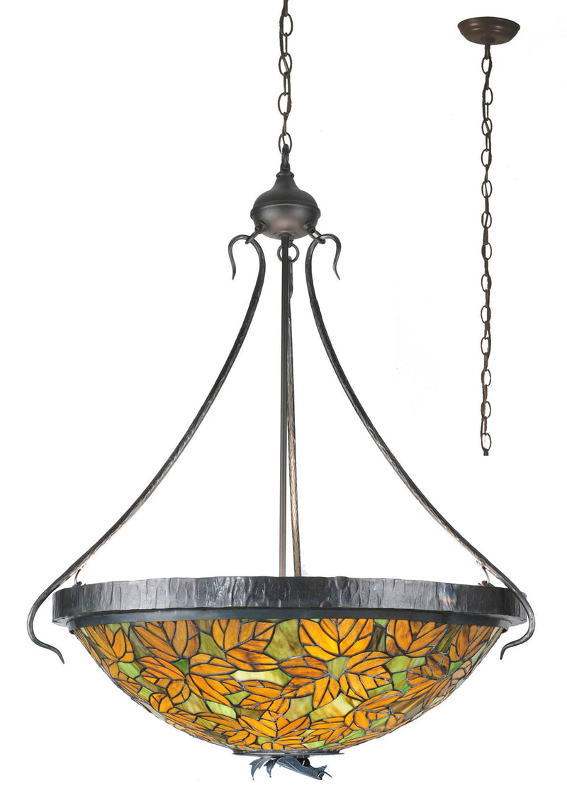 Meyda Tiffany 99989 Eight Light Inverted Pendant, Hand Wrought Iron